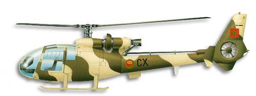 Aerospatiale SA.341 Gazelle profile drawing