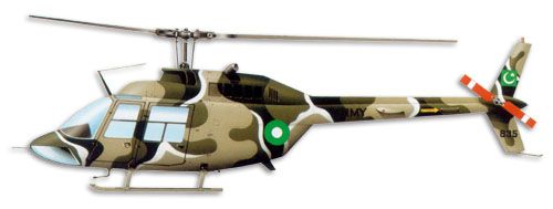 Bell 206 Jet Ranger profile drawing