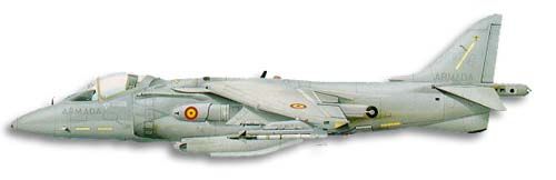 Boeing AV-8B Harrier II profile drawing