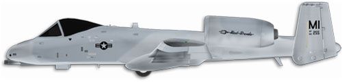 Fairchild Republic A-10 Thunderbolt II profile drawing