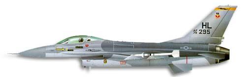 Lockheed Martin F-16A/B Fighting Falcon profile drawing