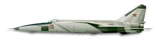 Mikoyan-Gurevich MiG-25 Foxbat profile drawing