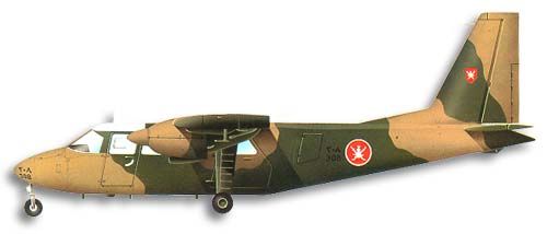 Pilatus Britten-Norman BN-2B Islander/Defender profile drawing