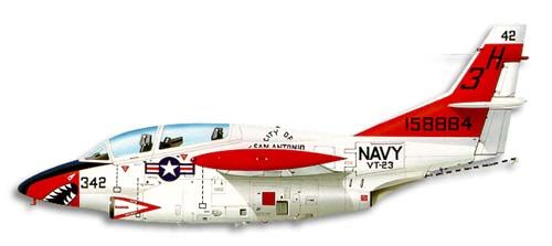 Rockwell International T-2C Buckeye profile drawing