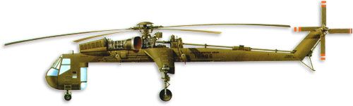 Sikorsky CH-54 Skycrane profile drawing