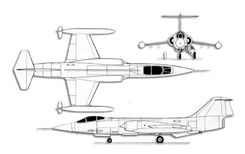 Aeritalia (Lockheed) F-104S Starfighter projection drawing thumbnail