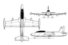 Aermacchi M.B.326K/Atlas Impala projection drawing thumbnail