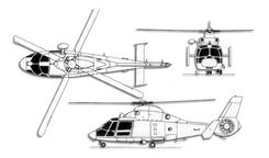 Aerospatiale SA.365 Dauphin 2 projection drawing thumbnail