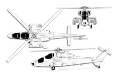 Agusta A-129 Mangusta projection drawing thumbnail
