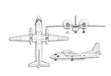 Antonov An-32 Cline projection drawing thumbnail
