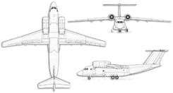 Antonov An-72A Coaler projection drawing thumbnail