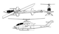 Bell AH-1 Cobra projection drawing thumbnail