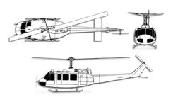Bell UH-1 Huey projection drawing thumbnail