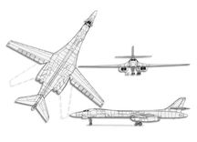 Boeing B-1 Lancer projection drawing thumbnail