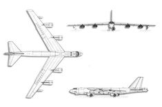 Boeing B-52H Stratofortress projection drawing thumbnail