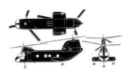 Boeing CH-46 Sea Knight projection drawing thumbnail