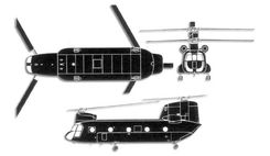 Boeing CH-47 Chinook projection drawing thumbnail