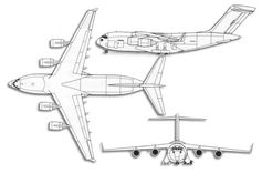 Boeing C-17 Globemaster III projection drawing thumbnail