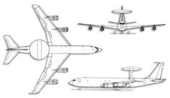 Boeing E-3 Sentry projection drawing thumbnail