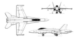 Boeing FA-18C/D Hornet projection drawing thumbnail