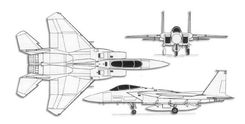 Boeing F-15 Eagle projection drawing thumbnail