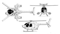 Boeing MD-500 Defender projection drawing thumbnail