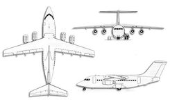 British Aerospace BAE 146 projection drawing thumbnail