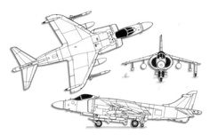 British Aerospace Sea Harrier projection drawing thumbnail