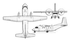 CASA C-212 Aviocar projection drawing thumbnail