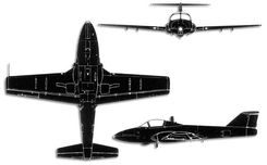 Canadair CL-41 Tutor projection drawing thumbnail