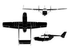 Cessna O-2 projection drawing thumbnail