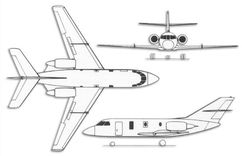 Dassault Falcon 20 / 200 projection drawing thumbnail