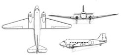 Douglas C-47 Skytrain/Dakota projection drawing thumbnail