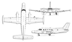 EMBRAER EMB-110 / 111 Bandeirante projection drawing thumbnail