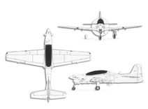EMBRAER EMB-312 Tucano projection drawing thumbnail
