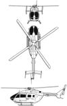 Eurocopter UH-72 Lakota projection drawing thumbnail