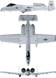 Fairchild Republic A-10 Thunderbolt II projection drawing thumbnail