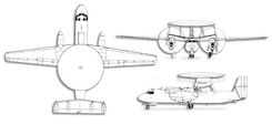 Grumman E-2 Hawkeye projection drawing thumbnail