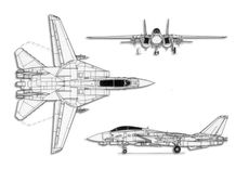 Grumman F-14 Tomcat projection drawing thumbnail