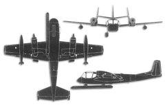 Grumman Mohawk OV-1 projection drawing thumbnail