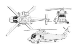 Kaman H-2 SeaSprite projection drawing thumbnail