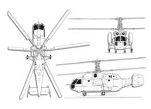 Kamov KA-27 Helix projection drawing thumbnail