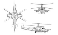 Kamov KA-50 Hokum projection drawing thumbnail