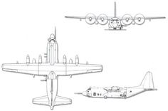 Lockheed Martin AC-130E Spectre projection drawing thumbnail