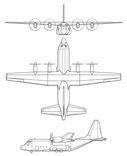 Lockheed Martin C-130 Hercules projection drawing thumbnail