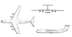 Lockheed Martin C-141 Starlifter projection drawing thumbnail
