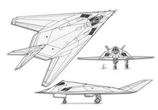 Lockheed Martin F-117 Nighthawk projection drawing thumbnail