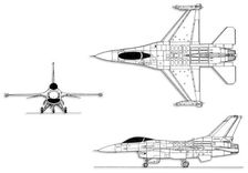 Lockheed Martin F-16C/D Fighting Falcon projection drawing thumbnail