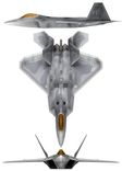 Lockheed Martin F-22 Raptor projection drawing thumbnail