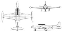Lockheed Martin T-33 T-Bird/Shooting Star projection drawing thumbnail